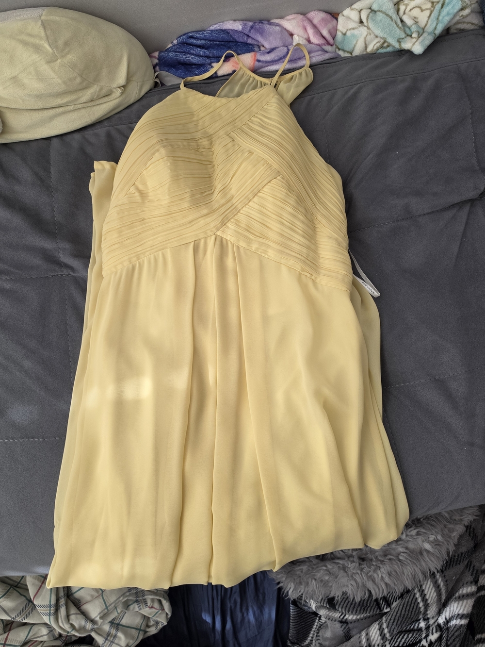 Bill Levkoff Lemon Yellow Bridesmaid Formal Dress Size 6